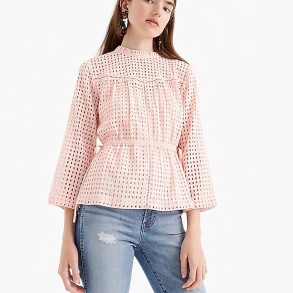 J.CREW POINT SUR EYELET PEPLUM TOP (10)